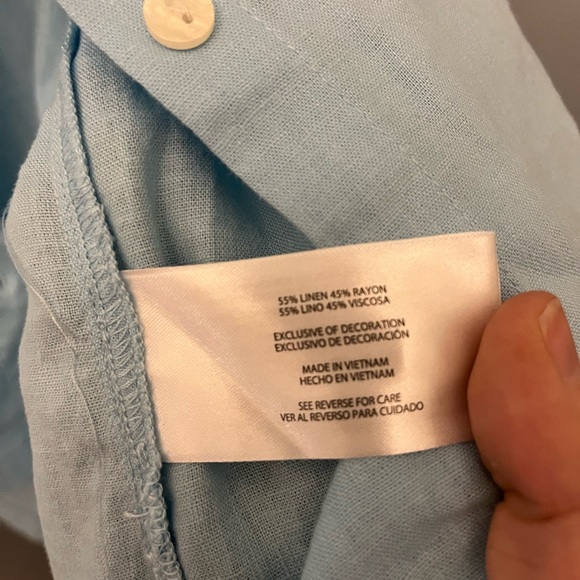 Orvis Linen Blend Button Down Shirt - Picture 3 of 3